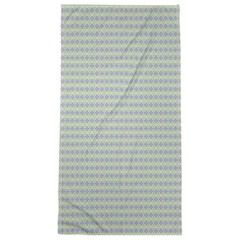 Serviette de bain à losanges, Jaune/Vert/Bleu