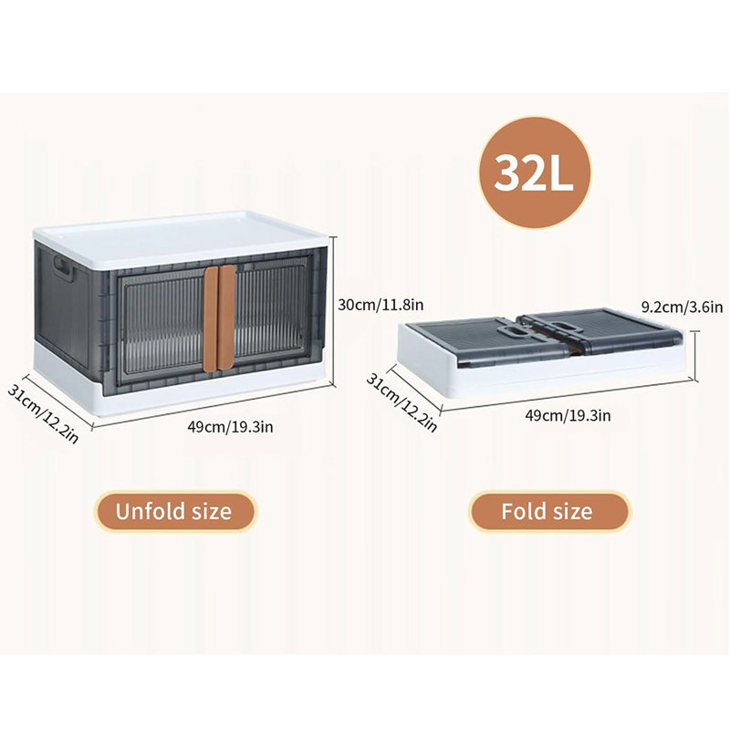 8.45-Gallon Plastic Folding Storage Cabinet (2-Pack)
