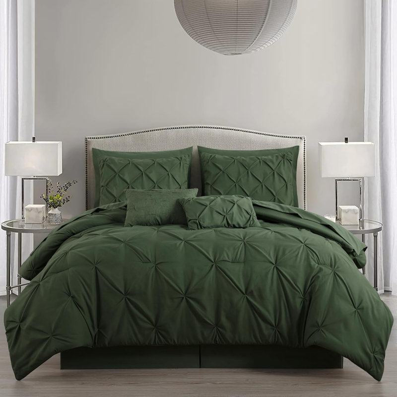 10-Piece Pintuck Bed in a Bag Comforter Set with Sheets and Decorative Pillows, King Comforter + 9 Additional Pieces