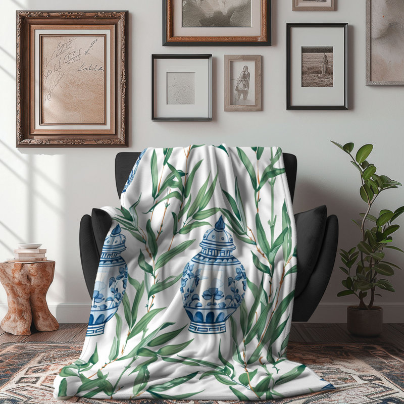 Bamboo Whispers - 1 pièce Sherpa Premium, L 50 po x L 60 po