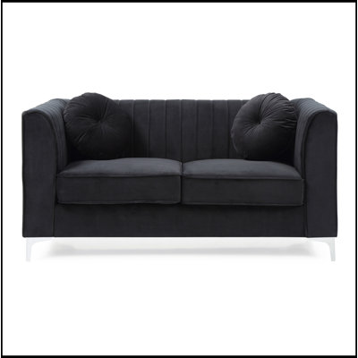 Chic Sloped Arm Loveseat For Two