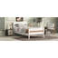 Lit simple avec tête et pied de lit, lit en bois d'hévéa-804147742