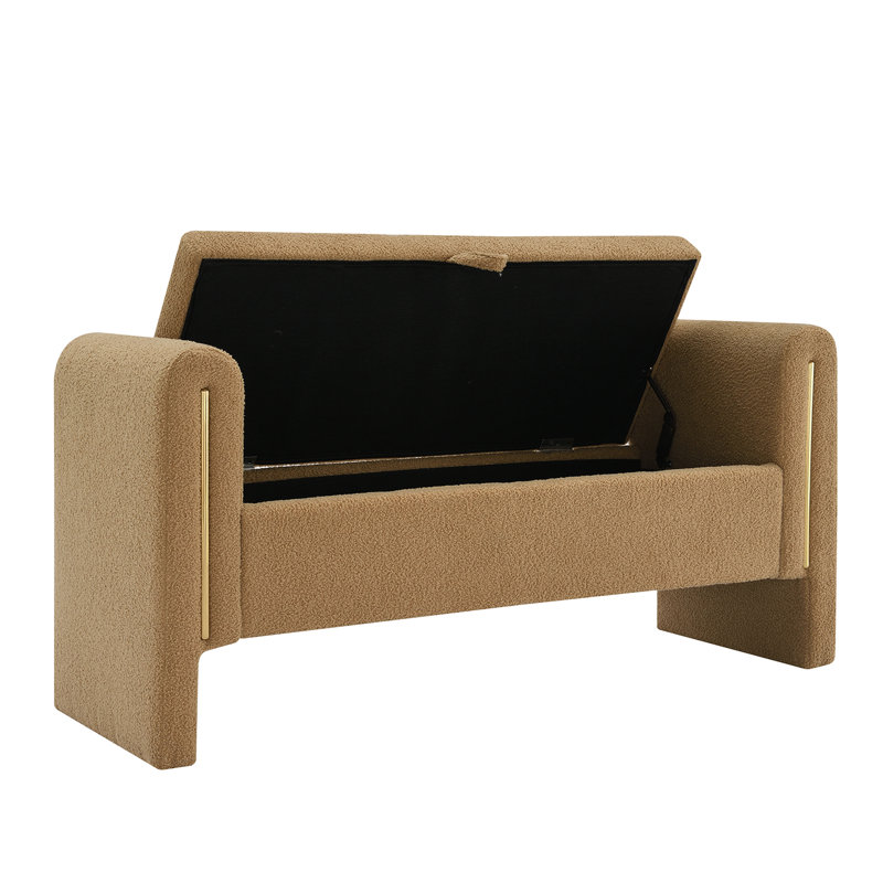 Banc de bout avec accoudoirs et rangement Modern, Café