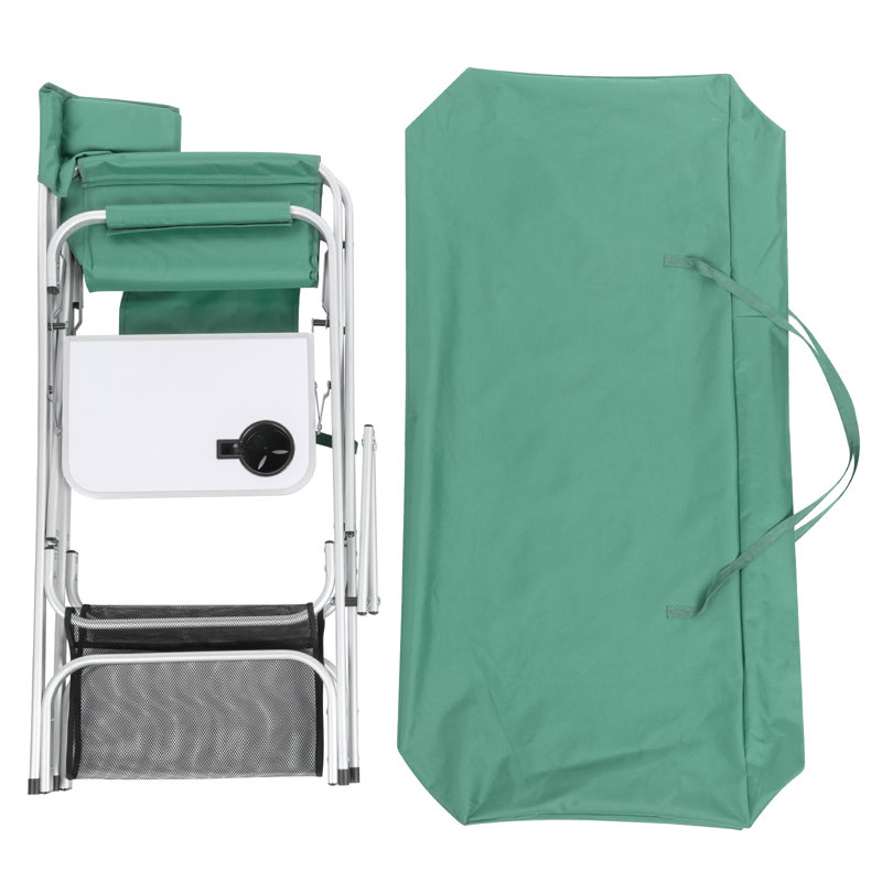 Chaise de réalisateur pliante avec coussin Myianna, Vert