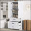 Grande armoire de salle de bain polyvalente avec tablette réglable et plusieurs options de rangement
