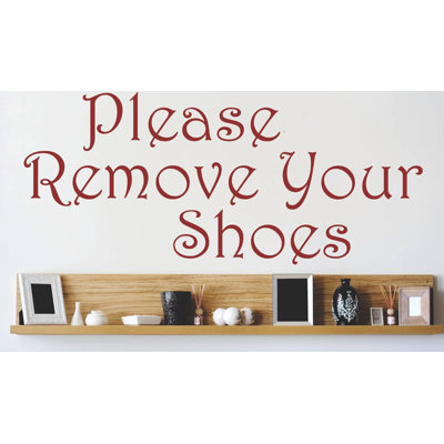 Décalcomanie murale veuillez retirer vos chaussures