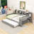 Wood Daybed with Shelves and Twin Size Trundle-1254365399