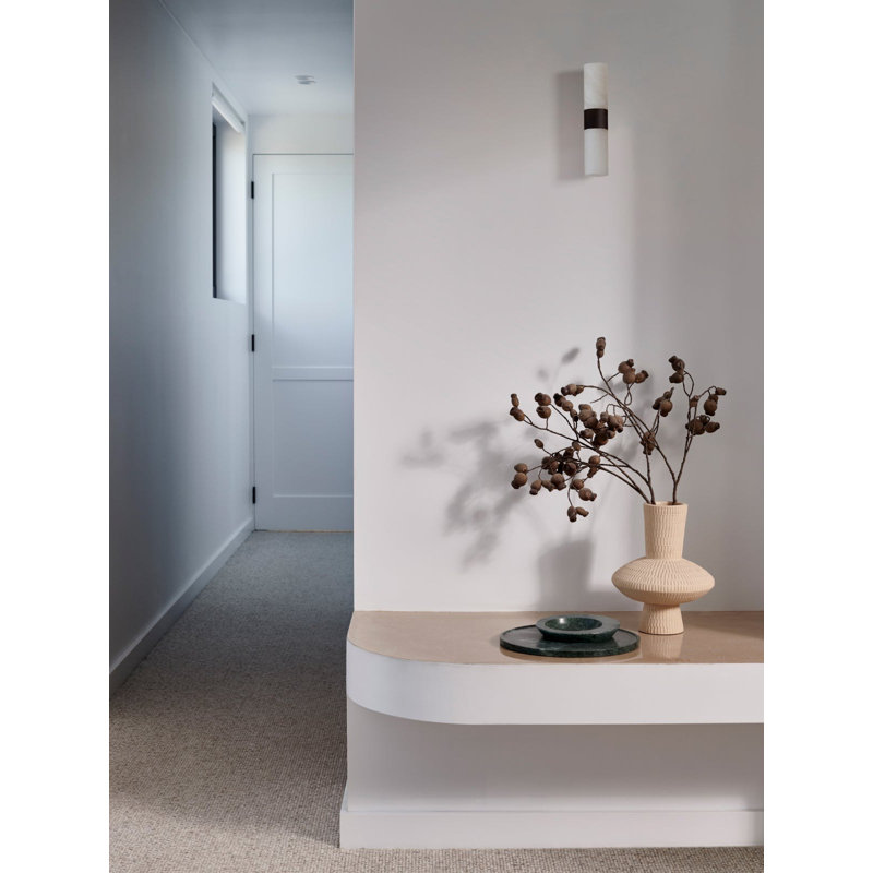 Conners Single Light Stone Dimmable Flush Mounted Sconce, Black