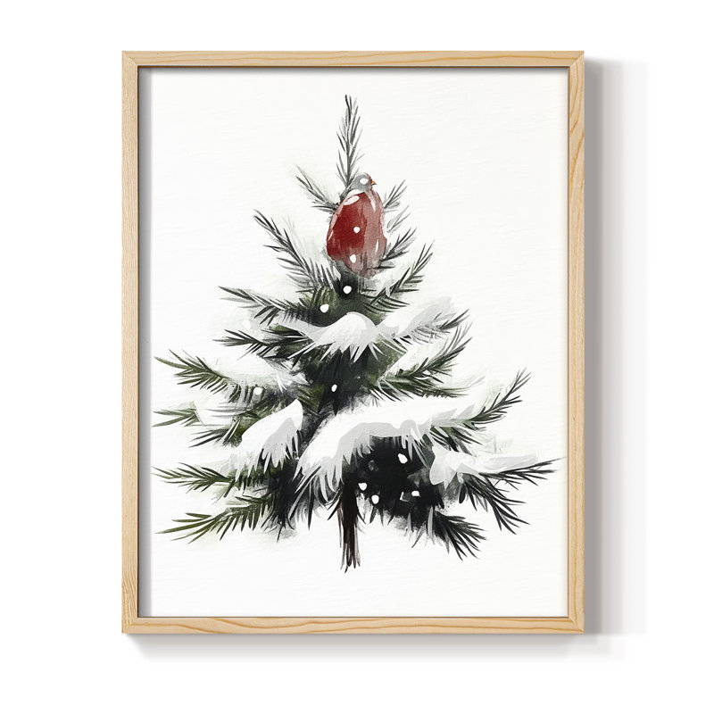 «Christmas Holiday Art», reproduction encadrée CECL - bois massif, Naturel, H 11 po x l 9 po