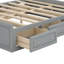 Structure de lit plateforme en bois avec 6 tiroirs