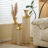 Set Of 3 Tall Metal Decorative Vases With Golden Finish And Dot Texture, Ideal For Layered Floor Display And Modern Interior Styling.