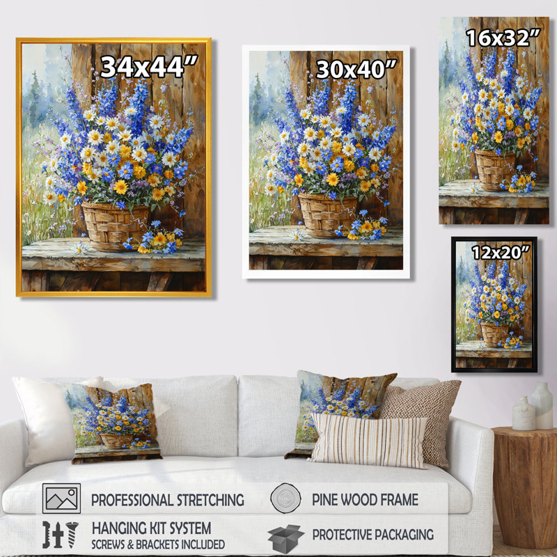 Stevens - Floral Wall Art Prints, Toile tendue, Ne s’applique pas, H 20 po x l 12 po