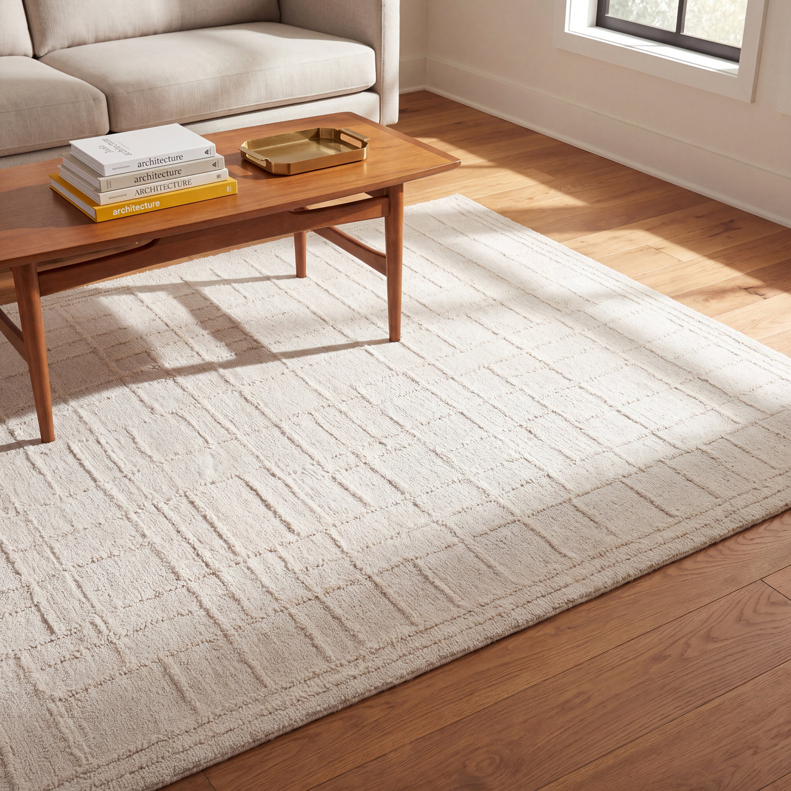 Jekiah Hand-Tufted Geometric Wool Rug, Rectangle 5' x 7'6"