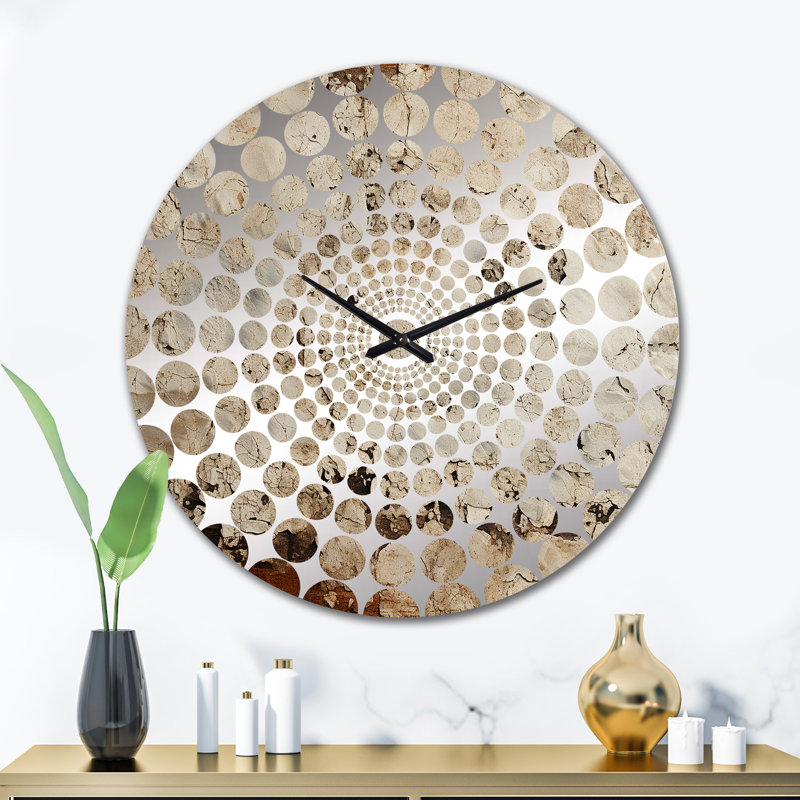 Gray Rhythms Champagne I - Horloge murale champagne, Très grand