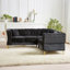 Canapé modulaire en L Chenille de 5 places de 81,5 pouces avec garniture cloutée et coussins en chenille-1186599851