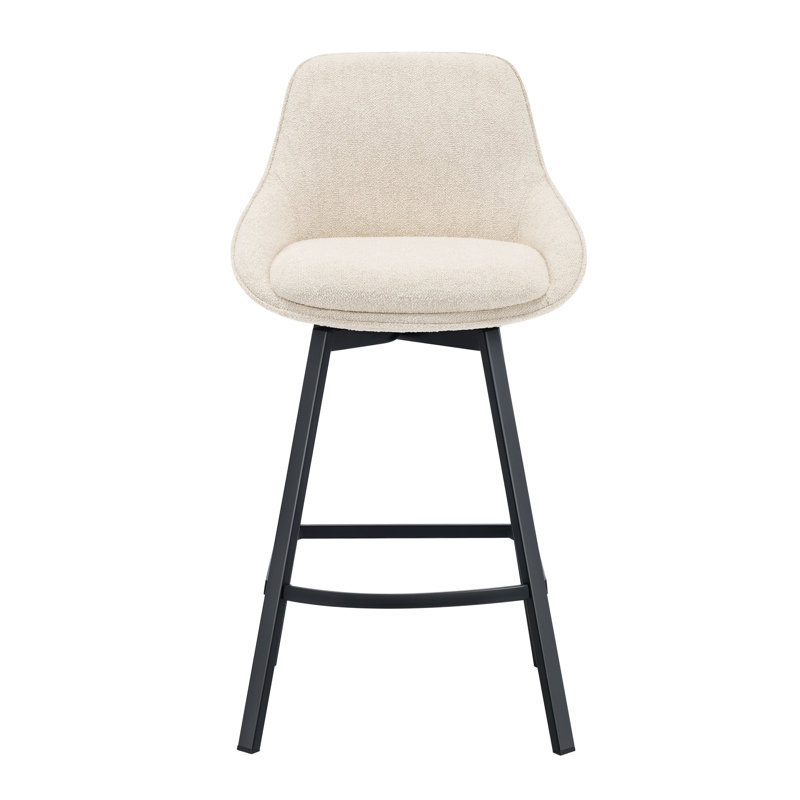 Absalom 65cm Swivel Bar Stool, Beige