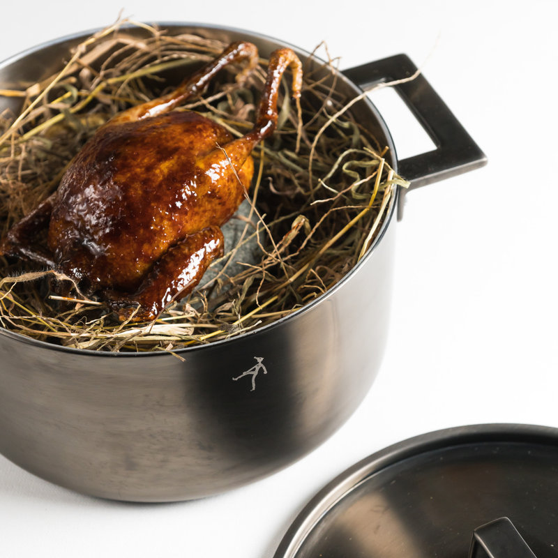 Casserole à 2 mains. avec couvercle en acier inoxydable étain, L 10 po