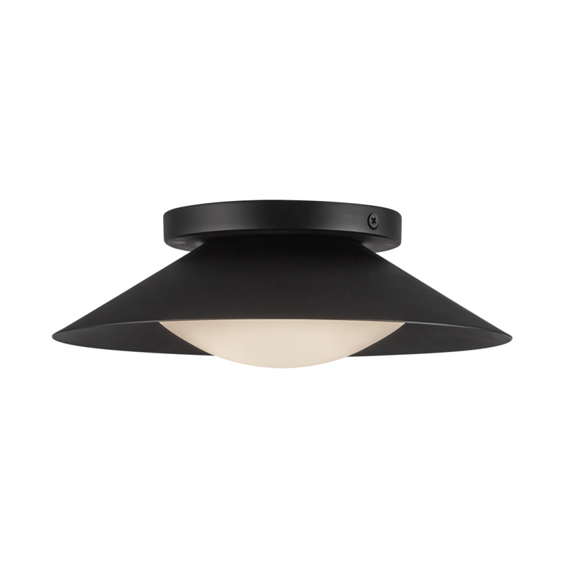 Cleo 1 - Light LED Flush Mounted Sconce, Black/White, Black