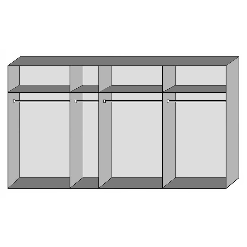 4 Door Manufactured Wood Wardrobe, 216" H x 350" W x 65" L