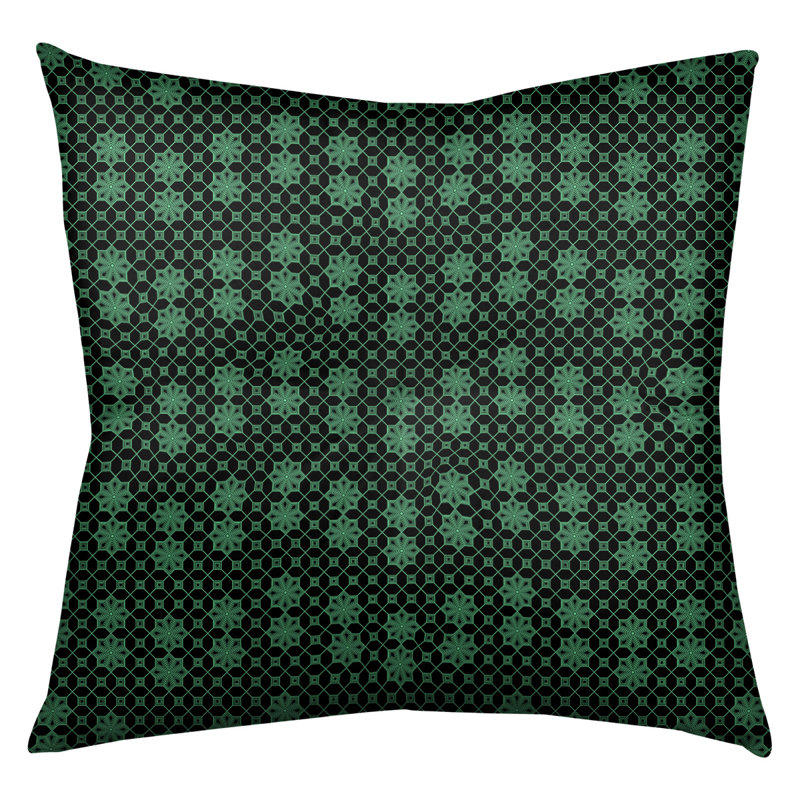 Coussin Katelyn Elizabeth, 26 po x 26 po, Vert / noir
