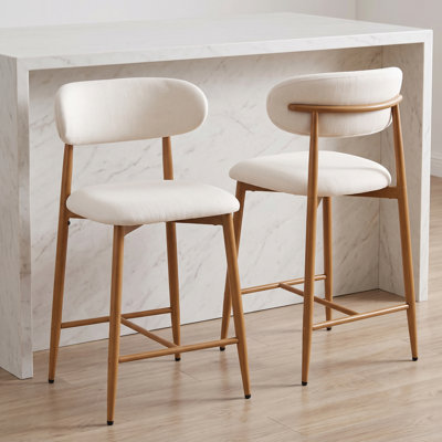 Tabouret de bar 39,7 po de hauteur comptoir (ensemble de 2), beige