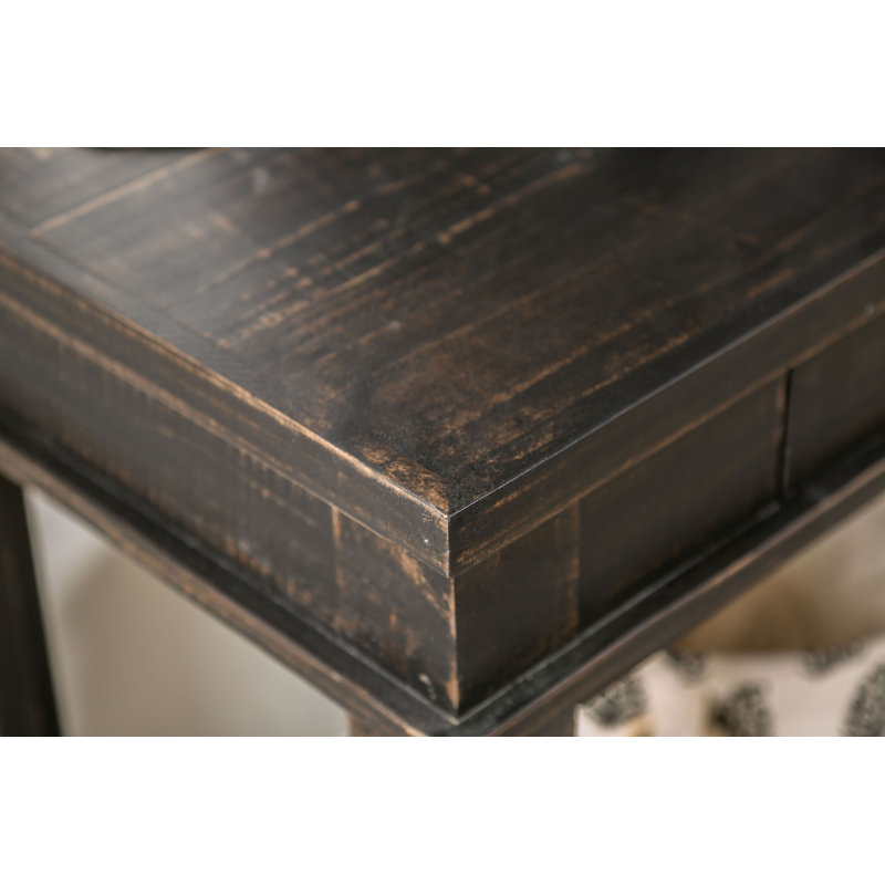 Dilmurod 48'' Solid Wood Console Table, Rustic Black