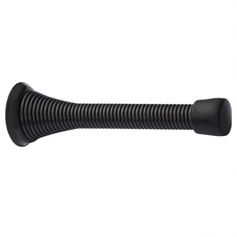Spring Door Steel Baseboard Stop, Matte Black, 20