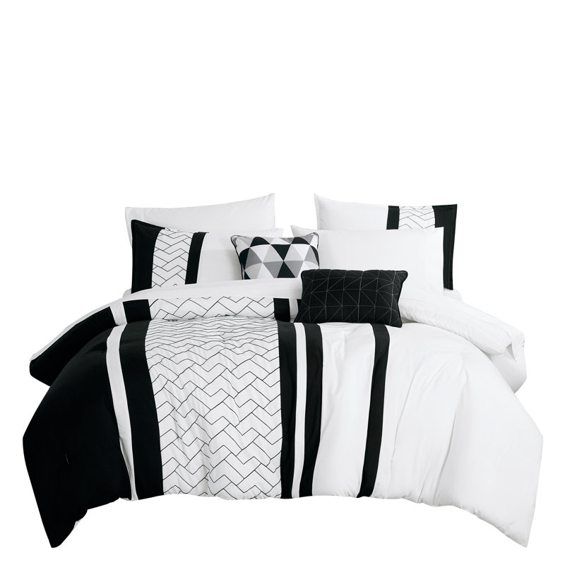 Ensemble complet de lit dans un sac 9 pièces Achall Luxury, Très grand édredon et 8 pièces supplémentaires