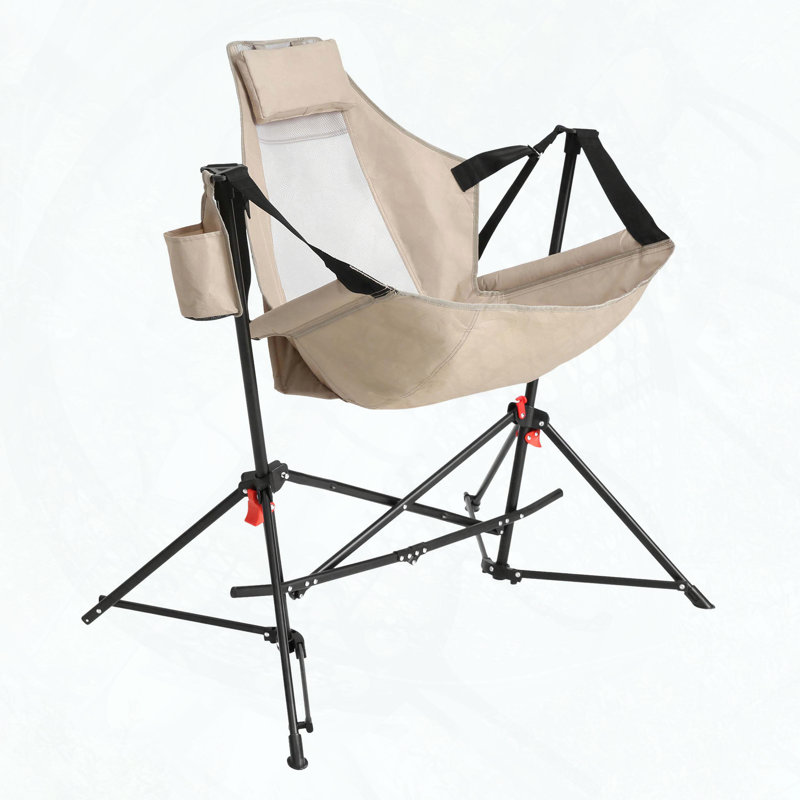 Chaise de camping hamac pliante avec dossier réglable et coussin, capacité de 250 lb