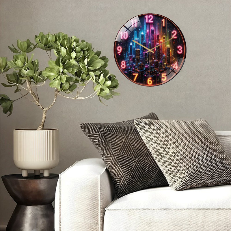 Horloge murale Neon City