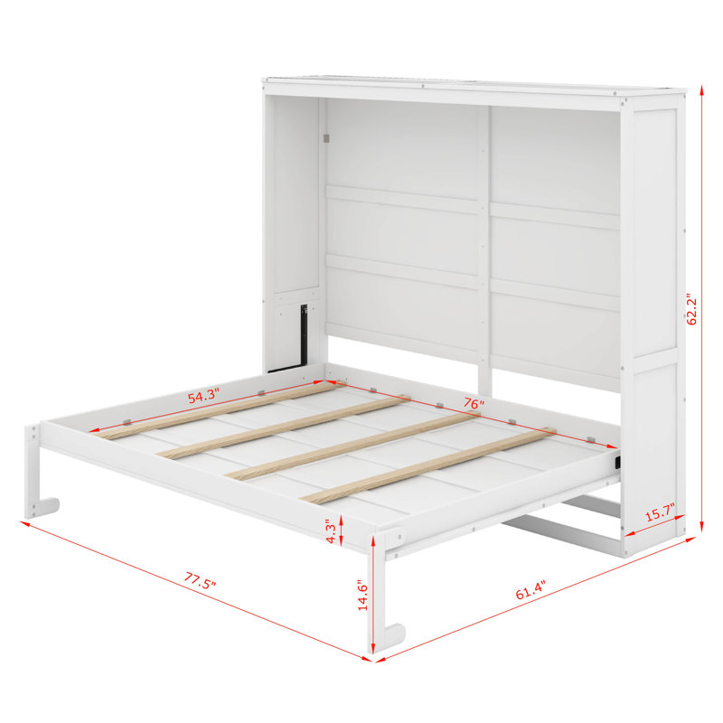 Lit escamotable double pleine grandeur, Double, Blanc