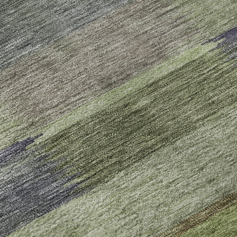 Premium Machine Washable Brennon AMF1628 Stripes Rug, Rectangle 1'8" x 2'6"
