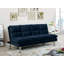 Lit de futon de style contemporain en microfibre converti en lit avec pieds de soutien supplémentaires, finition marine principale-1896677720