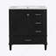 Ensemble de meuble-lavabo moderne avec lavabo 30 po, meuble-lavabo moderne avec porte à fermeture douce et 3 tiroirs, structure en bois massif (noir)