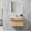 Meuble-lavabo mural simple 32 po avec surface solide et lumière DEL à détecteur de mouvement-1592568584