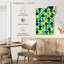 Avery bleu jaune vert abstrait à motif de peinture fluide-108442538