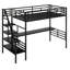 Structure de lit mezzanine en métal avec bureau