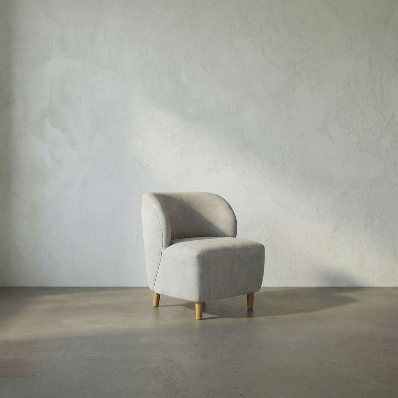 Laffont Barrel Chair, Beige, Clear