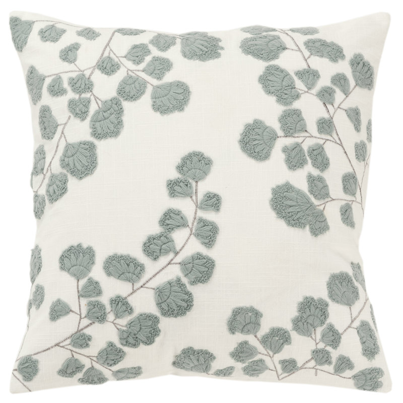 Housse et insert de coussin carré 100% coton, Ivoire/Gris
