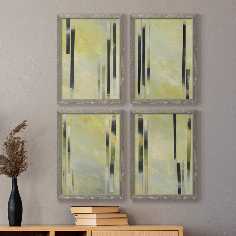 «Neutral Assemblage I», toile encadrée de qualité supérieure - prête à être accrochée, H 24 po x l 72 po x P 1,5 po, Gris