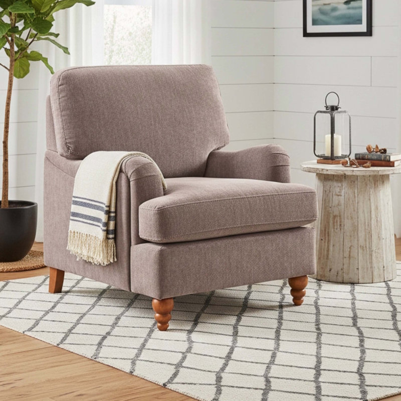 Fauteuil en tissu, Brun