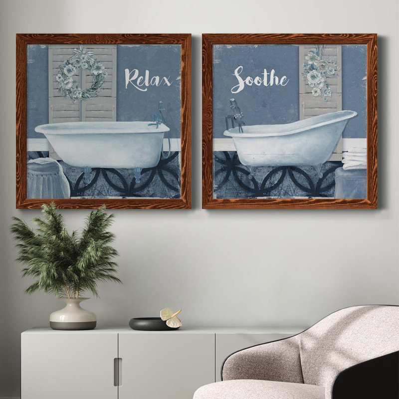 Relax - ensemble de 2 impressions sur toile, Toile encadrée érable, H 31,5 po x l 63 po x P 1,5 po