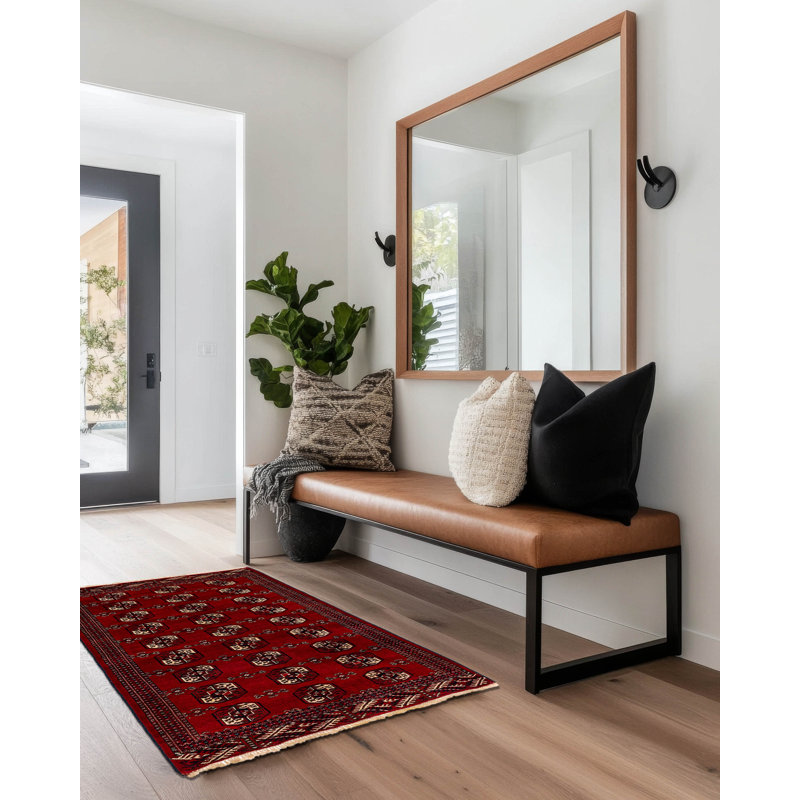 Tapis rouge Teimani 3 pi 5 po x 4 pi 7 po
