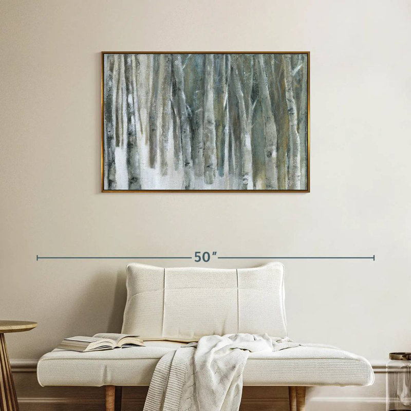 Bouleau Banff, Cadre flottant doré, 37 po x 25 po