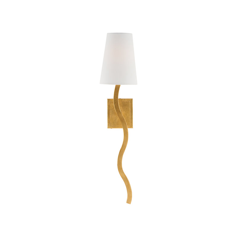 Sway 1 - Light Armed Sconce, Off White, Antique Gold