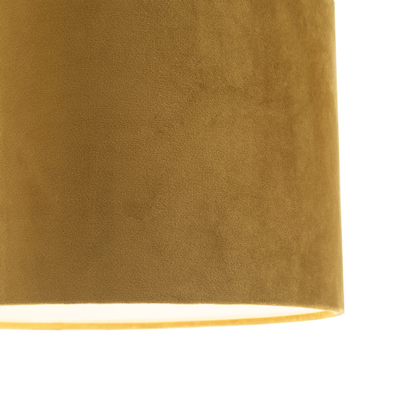 Soft Velvet Fabric Round Lamp Shade For Table Or Pendant By, Yellow