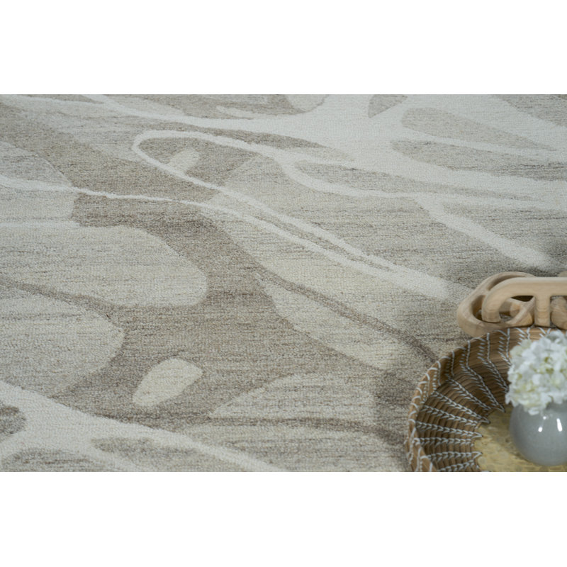Rio hand-tufted New Zealand Wool Beige/Ivory Area Rug, Rectangle 6' x 9', Beige/Ivory
