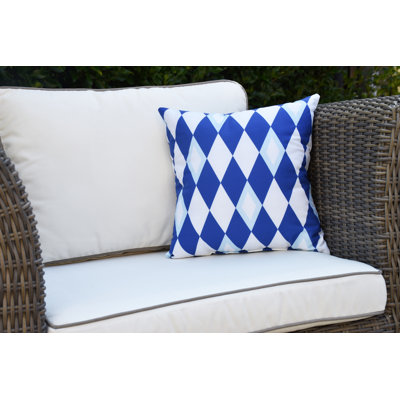 Housse et insert de coussin carré d'extérieur à imprimé géométrique Palm Beach