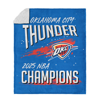 NBA Oklahoma City Thunder Champs - Jeté en sherpa à gain de soie net - 50 x 60 pouces