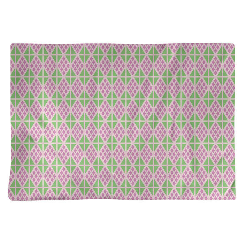 Napperon en coton 18 po Classic Diamonds, Rose / Vert